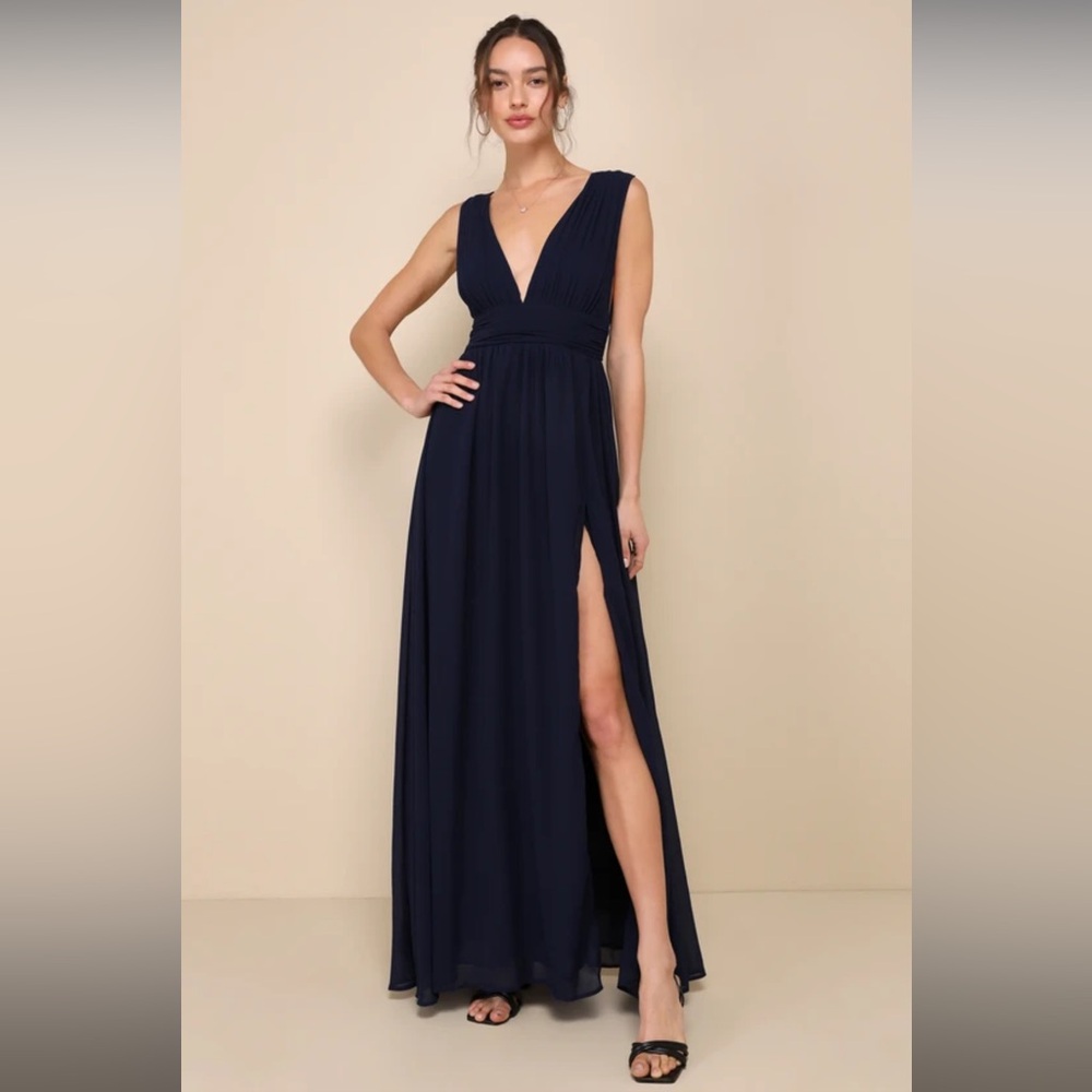 Lulu’s Heavenly Hues Navy Blue Maxi Dress